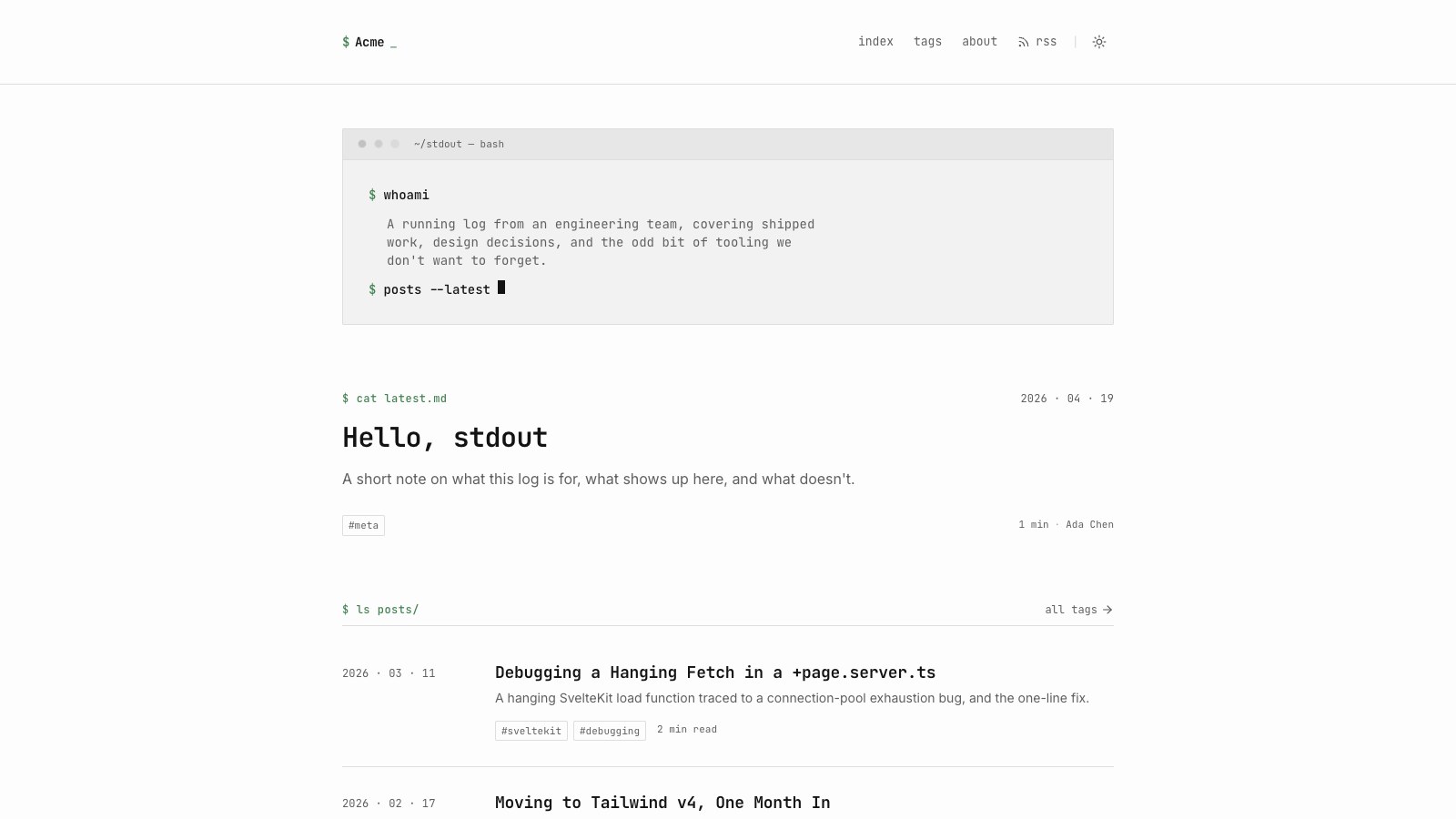stdout screenshot 1