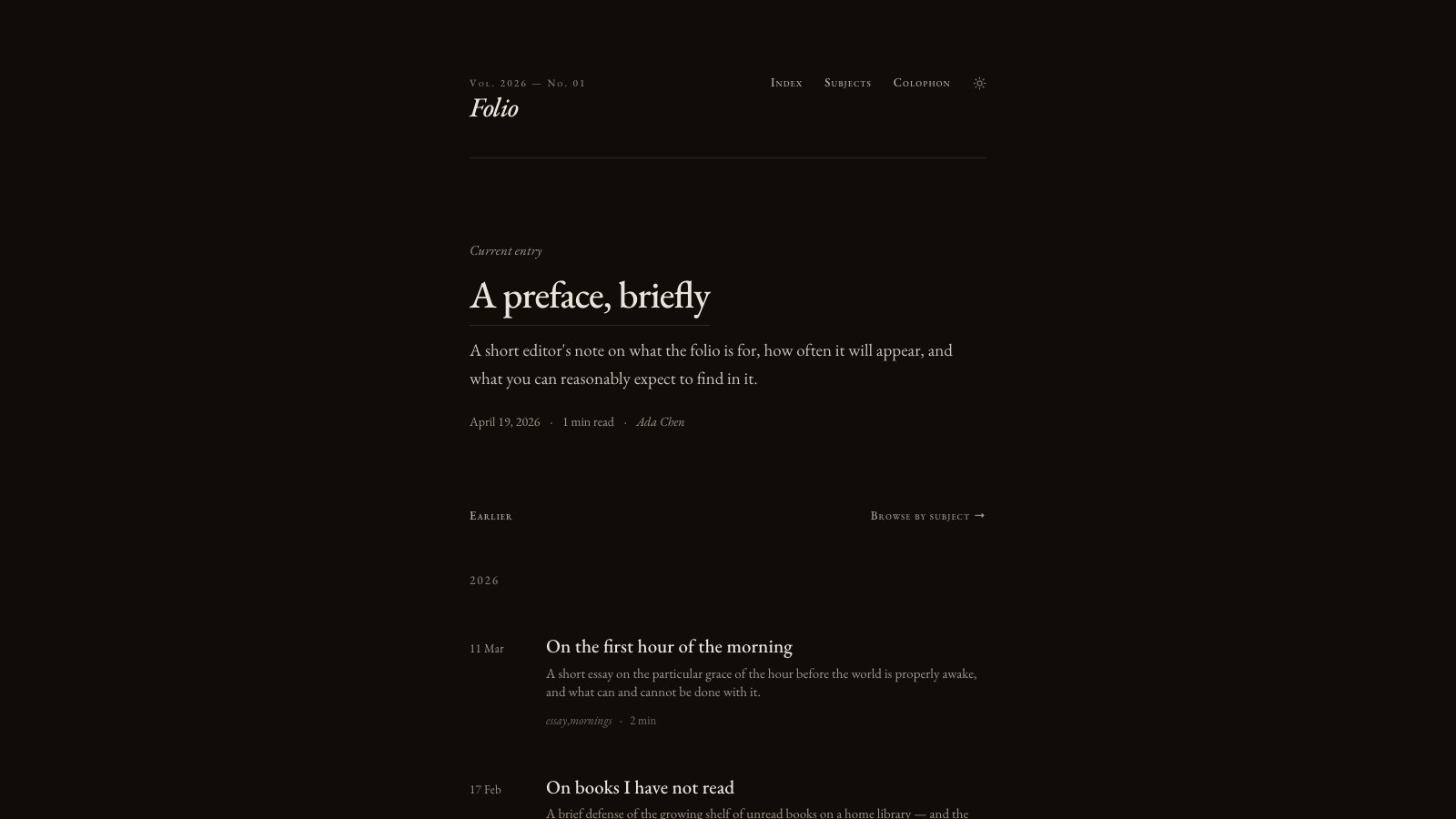 Folio screenshot 2